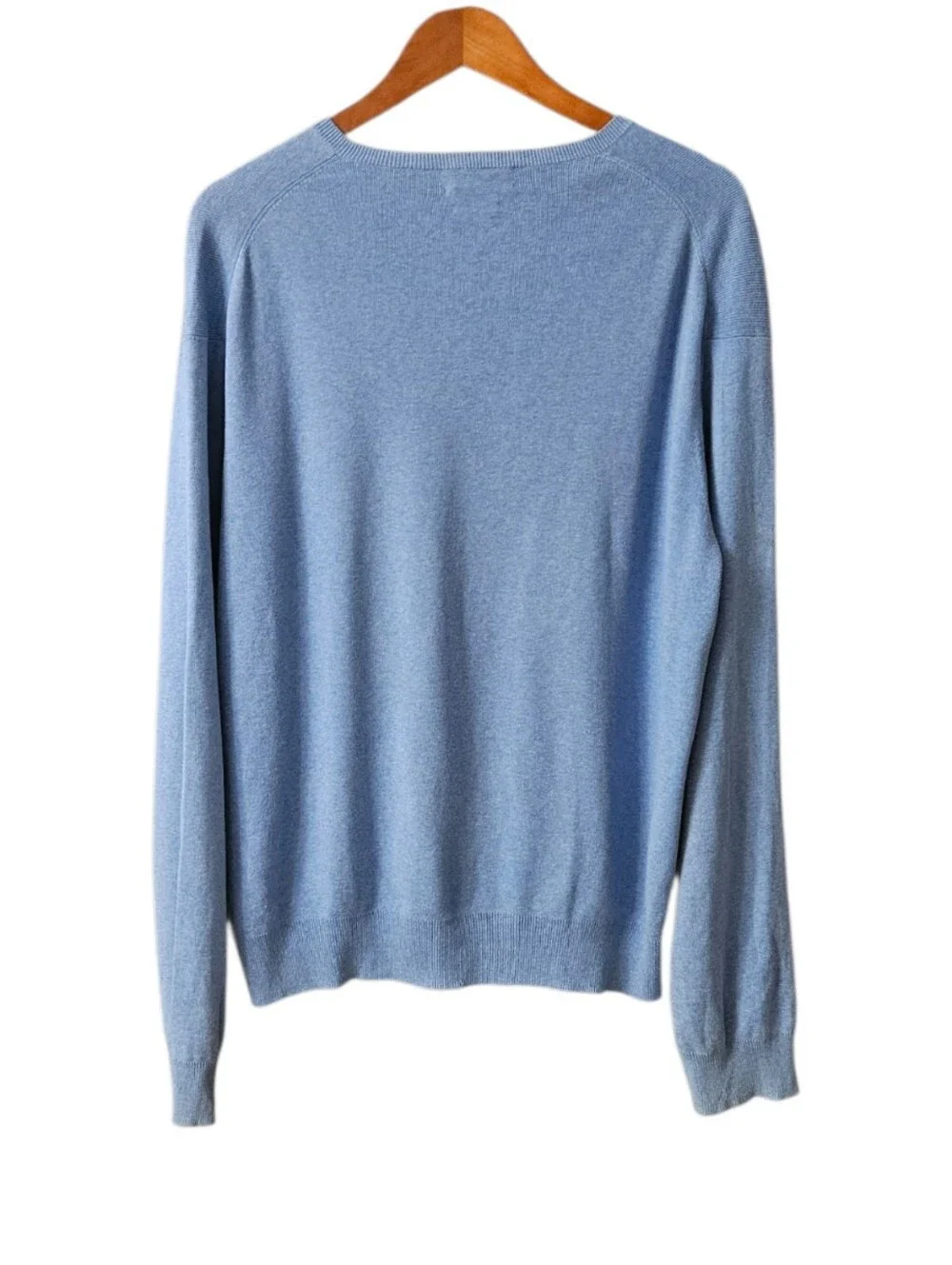 Polo Ralph Lauren Light Blue V-Neck Sweater Men's Large Cotton READ